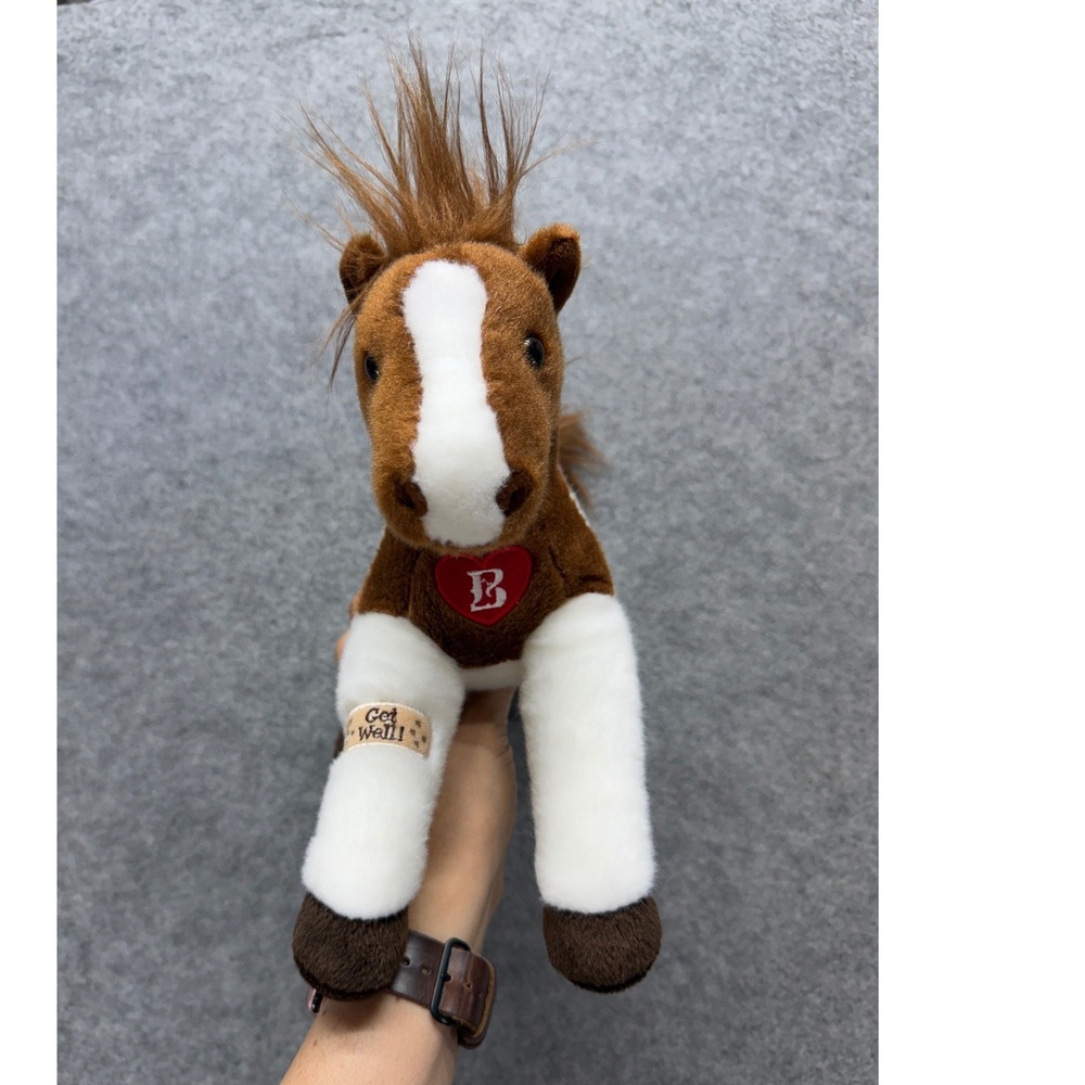 Aurora World Pinto Horse Plush Brown White Get Well Heart Stuffed Animal 11 Inch - Picture 2 of 12